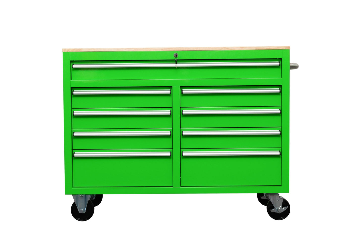 46" Rolling Tool Workbench – Heavy - Duty Mobile Storage Cabinet with 9 Drawers - with Neon Green | Sold by Uncle Wiener's Wholesale