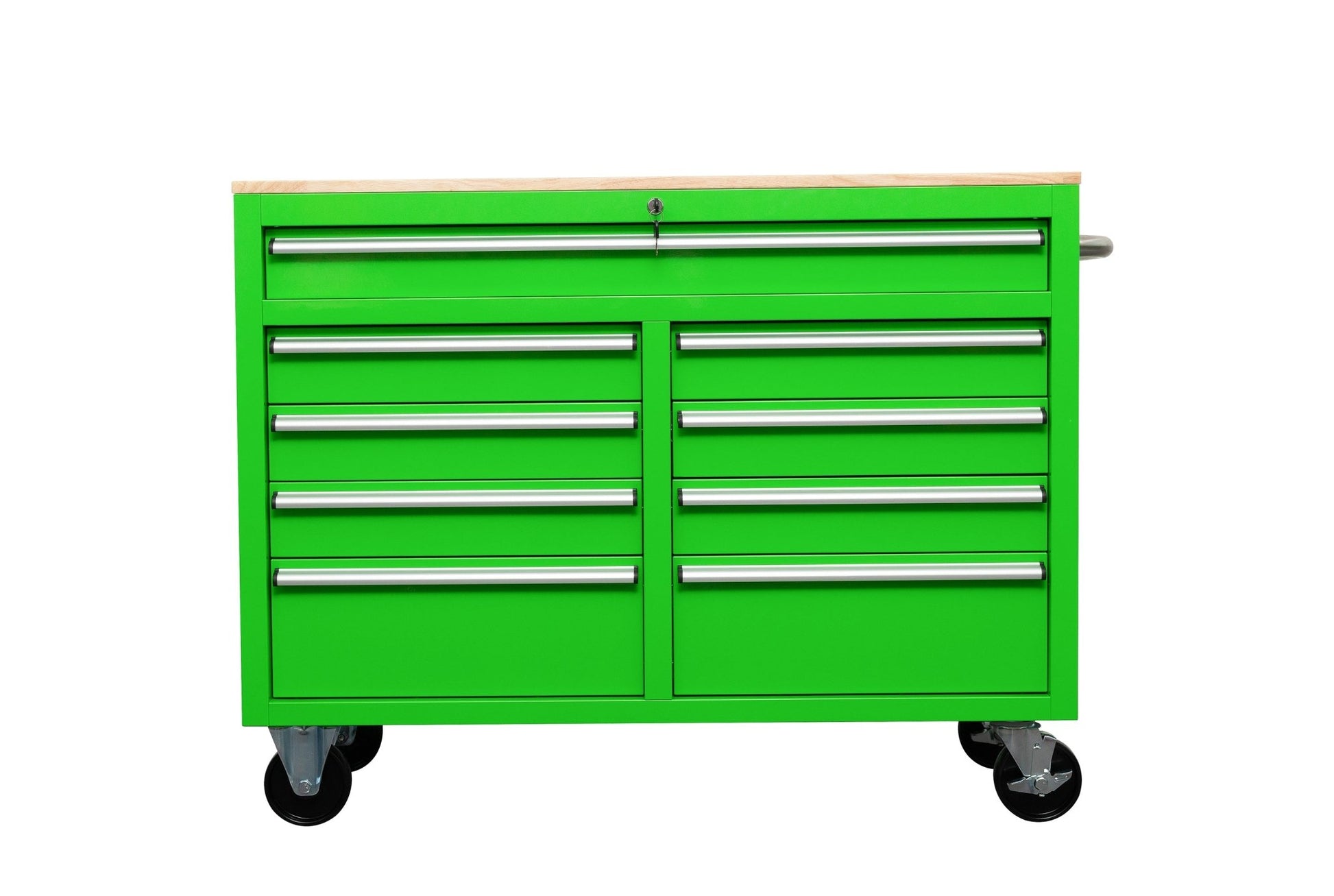 46" Rolling Tool Workbench – Heavy - Duty Mobile Storage Cabinet with 9 Drawers - with Neon Green | Sold by Uncle Wiener's Wholesale