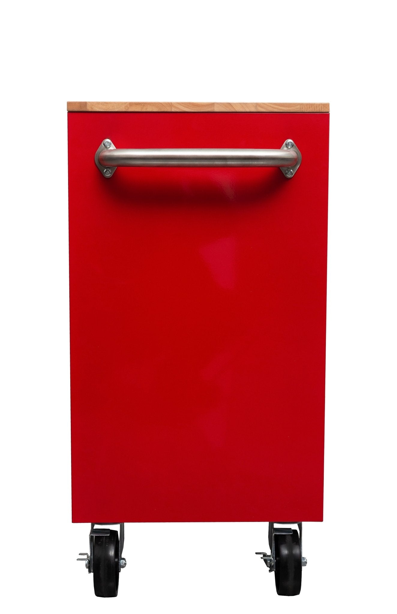 46-inch heavy-duty tool workbench with drawers
Mobile storage cabinet with wood top and wheels
Rolling tool bench in orange and black
Garage workbench with 9 locking drawers