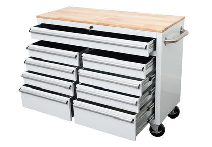 46" Rolling Tool Workbench – Heavy - Duty Mobile Storage Cabinet with 9 Drawers - with Emerald Green JD | Sold by Uncle Wiener's Wholesale