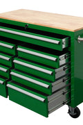 46" Rolling Tool Workbench – Heavy - Duty Mobile Storage Cabinet with 9 Drawers - with Emerald Green JD | Sold by Uncle Wiener's Wholesale