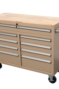 46" Rolling Tool Workbench – Heavy - Duty Mobile Storage Cabinet with 9 Drawers - with Desert Sand | Sold by Uncle Wiener's Wholesale