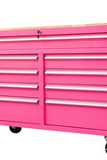 46" Rolling Tool Workbench – Heavy - Duty Mobile Storage Cabinet with 9 Drawers - with Neon Pink | Sold by Uncle Wiener's Wholesale
