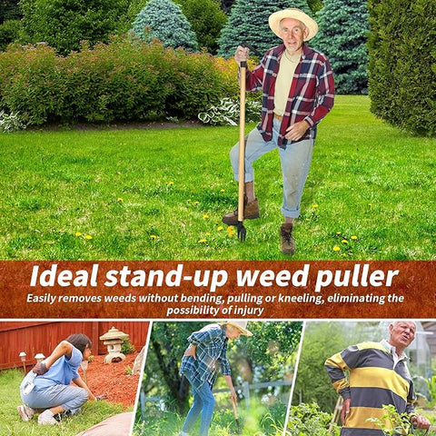 46" Stand - Up Weed Puller Tool – Heavy - Duty No - Bend Garden Weed Remover | Model 9161151 - with | Sold by Uncle Wiener's Wholesale