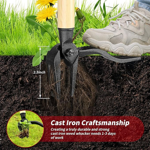 46" Stand - Up Weed Puller Tool – Heavy - Duty No - Bend Garden Weed Remover | Model 9161151 - with | Sold by Uncle Wiener's Wholesale