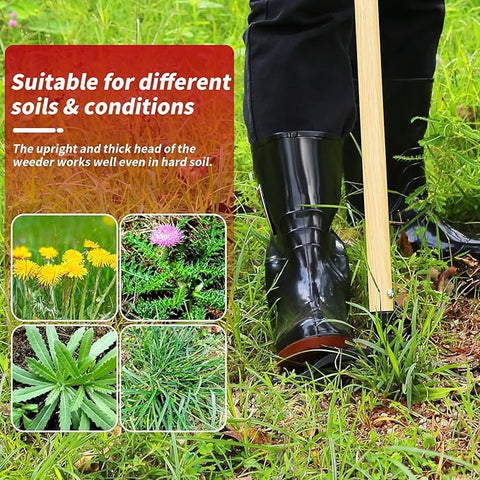 46" Stand - Up Weed Puller Tool – Heavy - Duty No - Bend Garden Weed Remover | Model 9161151 - with | Sold by Uncle Wiener's Wholesale