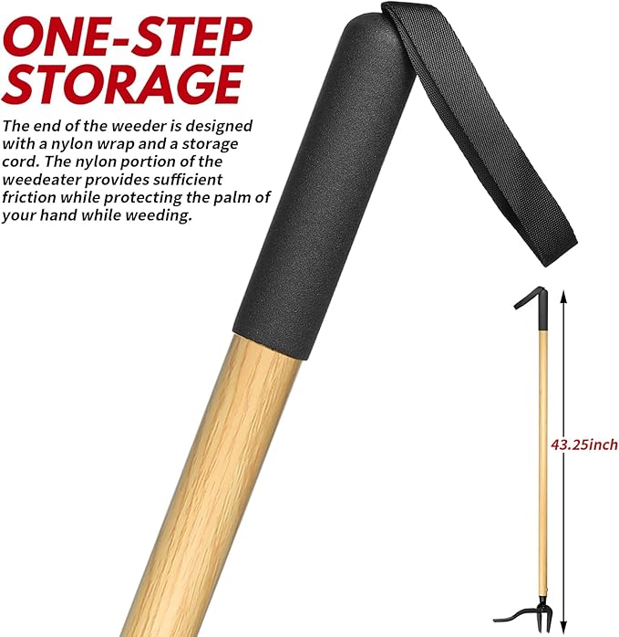 46" Stand - Up Weed Puller Tool – Heavy - Duty No - Bend Garden Weed Remover | Model 9161151 - with | Sold by Uncle Wiener's Wholesale