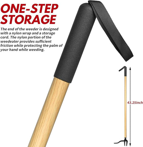 46" Stand - Up Weed Puller Tool – Heavy - Duty No - Bend Garden Weed Remover | Model 9161151 - with | Sold by Uncle Wiener's Wholesale