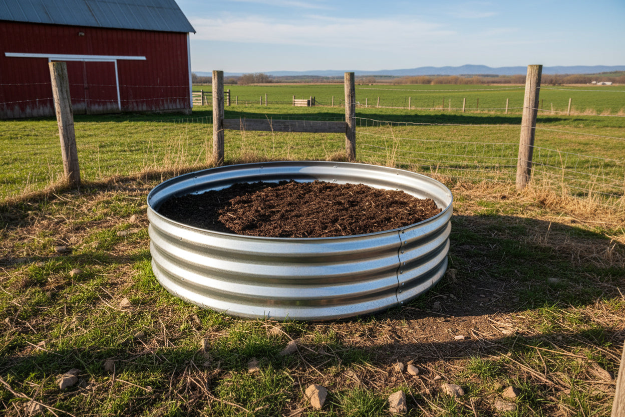 47" Round Metal Raised Garden Bed – Galvanized Steel Circular Planter for Vegetables & Flowers 929523 - with | Sold by Uncle Wiener's Wholesale