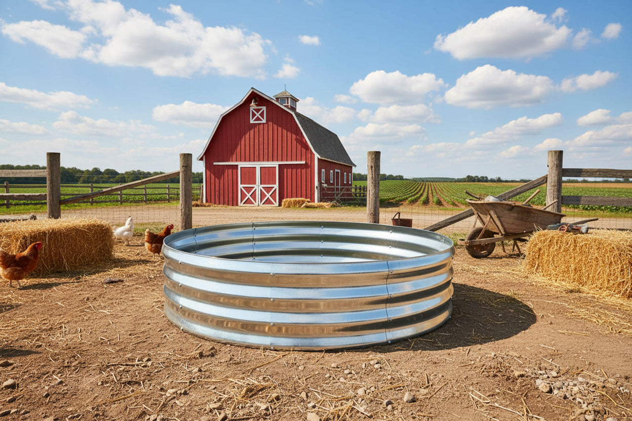 47" Round Metal Raised Garden Bed – Galvanized Steel Circular Planter for Vegetables & Flowers 929523 - with | Sold by Uncle Wiener's Wholesale