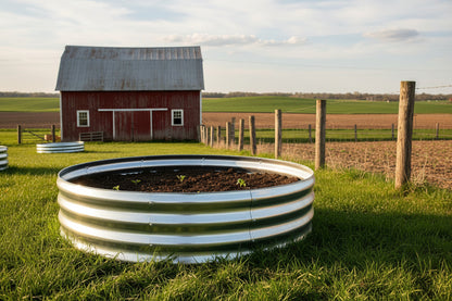 47" Round Metal Raised Garden Bed – Galvanized Steel Circular Planter for Vegetables & Flowers 929523 - with | Sold by Uncle Wiener's Wholesale