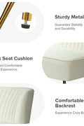 Fuchsia velvet loveseat with tufted back and gold legs in modern decor.
Ivory armless loveseat sofa with mid-century design in studio setup.
Tan velvet 2-seater with flared gold legs styled against a neutral wall.
Close-up of plush velvet texture and fluted backrest detail.
Color swatches displaying Fuchsia, Pink, Ivory, and Tan options.
