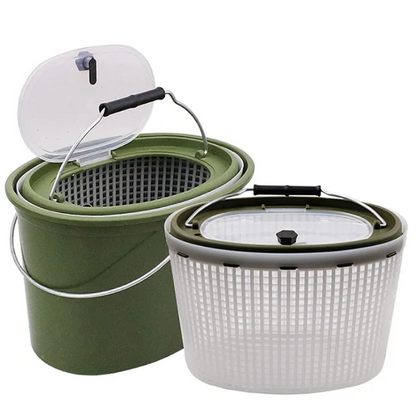 Fishing Bait & Live Catch Bucket with Strainer Insert – Heavy-Duty Angler Pail 47911410