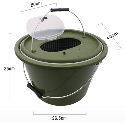 Fishing Bait & Live Catch Bucket with Strainer Insert – Heavy-Duty Angler Pail 47911410
