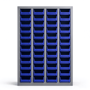48-Drawer Steel Small Parts Storage Cabinet with Blue Plastic Drawers for Screws, Nuts, Bolts &amp; Hardware A453120D