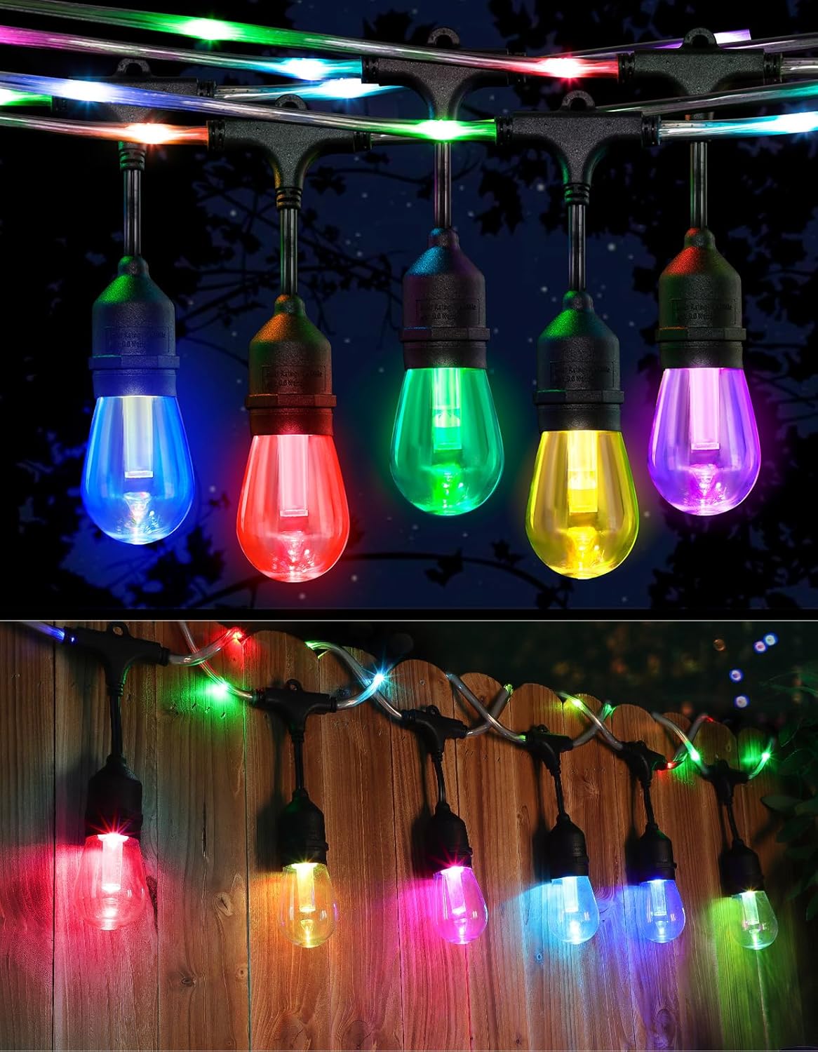 48 FT 15 Solar RGB Bulb String Light – Wedding & Outdoor Décor 910650 - with | Sold by Uncle Wiener's Wholesale