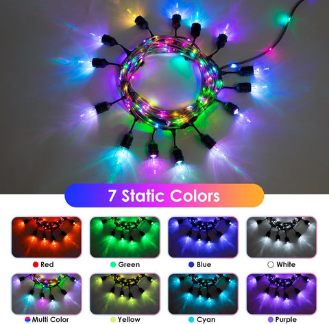 48 FT 15 Solar RGB Bulb String Light – Wedding & Outdoor Décor 910650 - with | Sold by Uncle Wiener's Wholesale