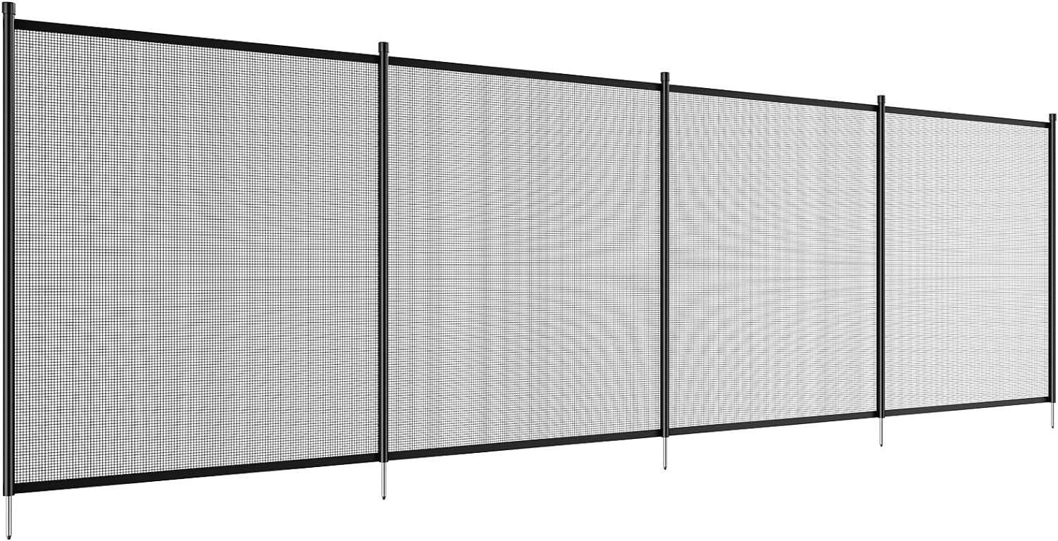 48 FT Removable Pool Fence Kit with 4 Panels, 4 ft Height Child & Pet Safety Barrier Teslin PVC Mesh PF0448 - with | Sold by Uncle Wiener's Wholesale