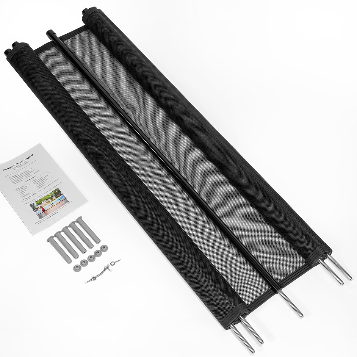48 FT Removable Pool Fence Kit with 4 Panels, 4 ft Height Child & Pet Safety Barrier Teslin PVC Mesh PF0448 - with | Sold by Uncle Wiener's Wholesale