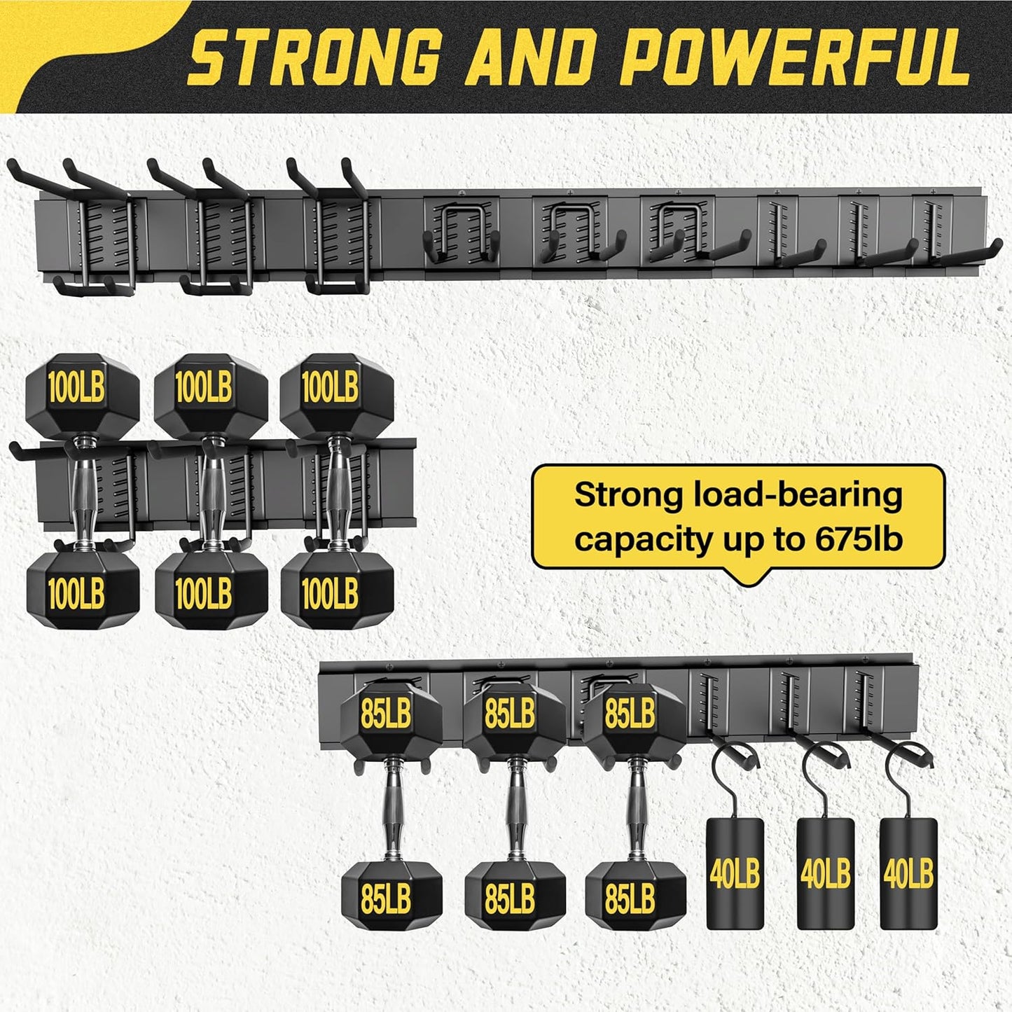 48″ Garden Tool Organizer Wall Rack 15 - Piece Heavy - Duty 675 lb Capacity TO15675 - with | Sold by Uncle Wiener's Wholesale