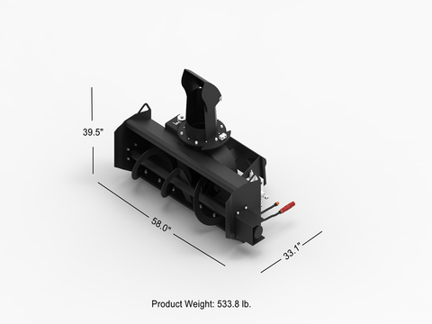 48" Mini Skid Steer Snow Blower Attachment – Hydraulic Drive – Heavy Duty Winter Attachment MSS120SS - with | Sold by Uncle Wiener's Wholesale