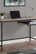 48″ Modern Metal Computer Desk with Storage Cubby – Dark Taupe MDF Office Desk K736D - with | Sold by Uncle Wiener's Wholesale