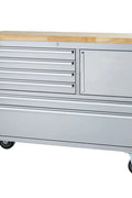 48" Stainless Steel Tool Chest – 6 Drawer with Wood Top, Lock & Casters HTC4806W - with | Sold by Uncle Wiener's Wholesale