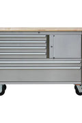 48" Stainless Steel Tool Chest – 6 Drawer with Wood Top, Lock & Casters HTC4806W - with | Sold by Uncle Wiener's Wholesale