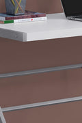 48″ Z‑Leg Computer Desk – Rustic Industrial Style Modern Office Furniture K737D - with White Top & Silver Base | Sold by Uncle Wiener's Wholesale