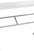 48″ Z‑Leg Computer Desk – Rustic Industrial Style Modern Office Furniture K737D - with White Top & Silver Base | Sold by Uncle Wiener's Wholesale