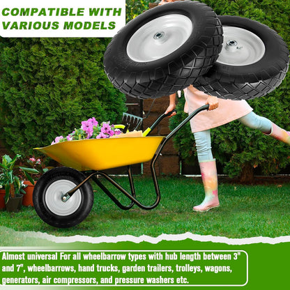 4.80/4.00 - 8 Solid Tire & Wheel Assembly, Flat - Free Utility & Lawn Cart Wheels, 2 Pack – TW4804008S2 - with | Sold by Uncle Wiener's Wholesale