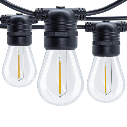 48ft + 6ft Solar LED String Lights Warm White Outdoor Patio Lights 16 or 24 Bulb Options HBSL54 - with 16 Bulb Set | Sold by Uncle Wiener's Wholesale