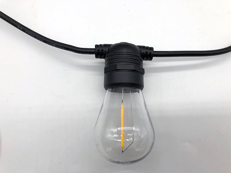 48ft + 6ft Solar LED String Lights Warm White Outdoor Patio Lights 16 or 24 Bulb Options HBSL54 - with 16 Bulb Set | Sold by Uncle Wiener's Wholesale
