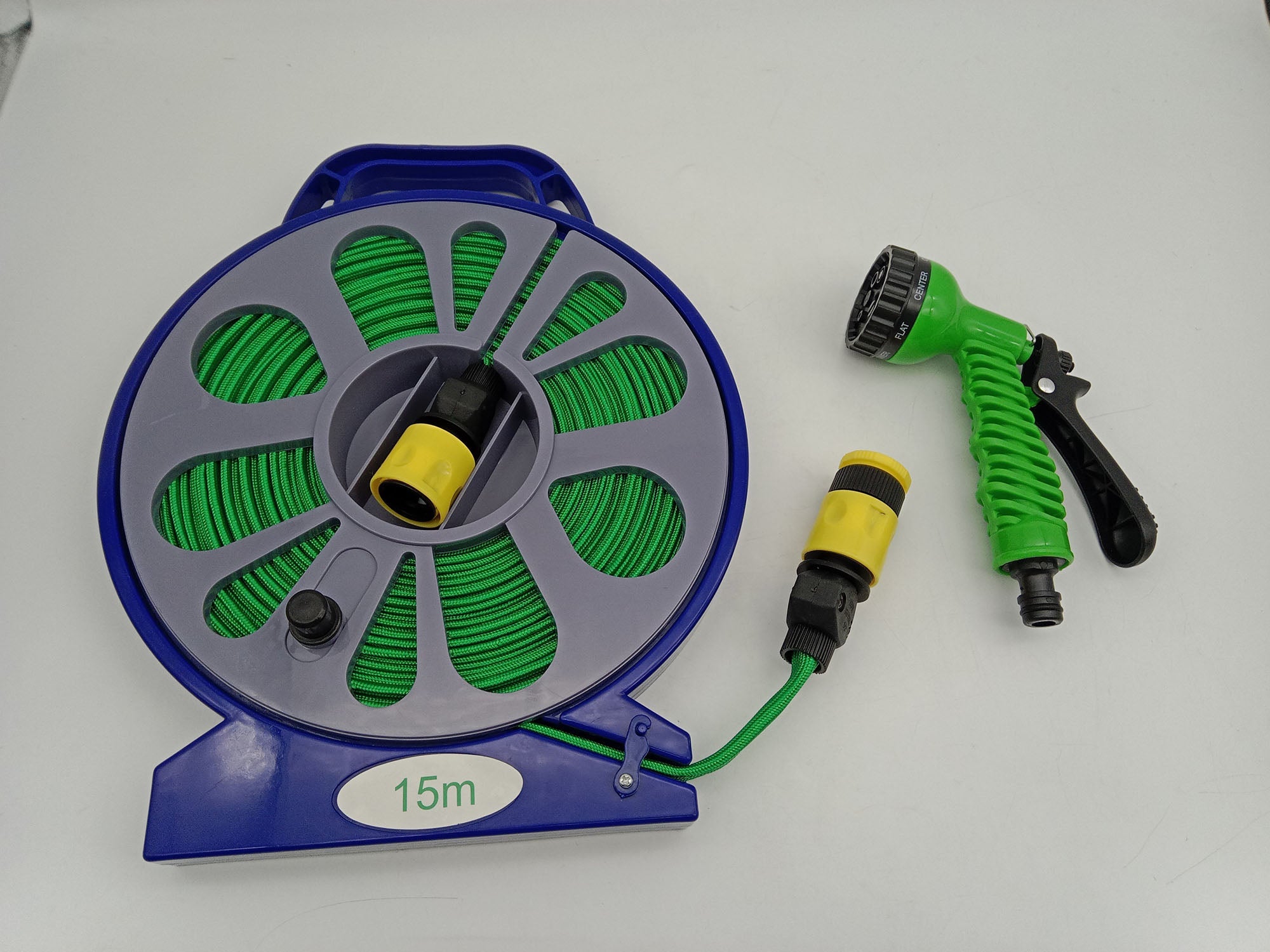 49 FT Garden Hose Reel Set with Spray Nozzle Portable Water Hose Storage G0296C - with | Sold by Uncle Wiener's Wholesale