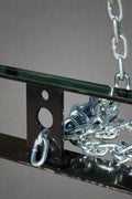 Triple Hay Bale Spears Attachment – Mounted on Loader

49-Inch Spear Fork Attachment – Top View

Bucket Attachment for Hay Bales – Side View

HY49 Red Steel Frame with Spears – Ground Placement

Close-up of Chains and Turnbuckle on Bucket Attachment

