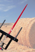 Triple Hay Bale Spears Attachment – Mounted on Loader

49-Inch Spear Fork Attachment – Top View

Bucket Attachment for Hay Bales – Side View

HY49 Red Steel Frame with Spears – Ground Placement

Close-up of Chains and Turnbuckle on Bucket Attachment


