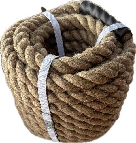 Heavy-Duty 1" × 50 ft Natural Jute Rope – 4-Strand Twisted, 1080 lbs Tensile Strength
