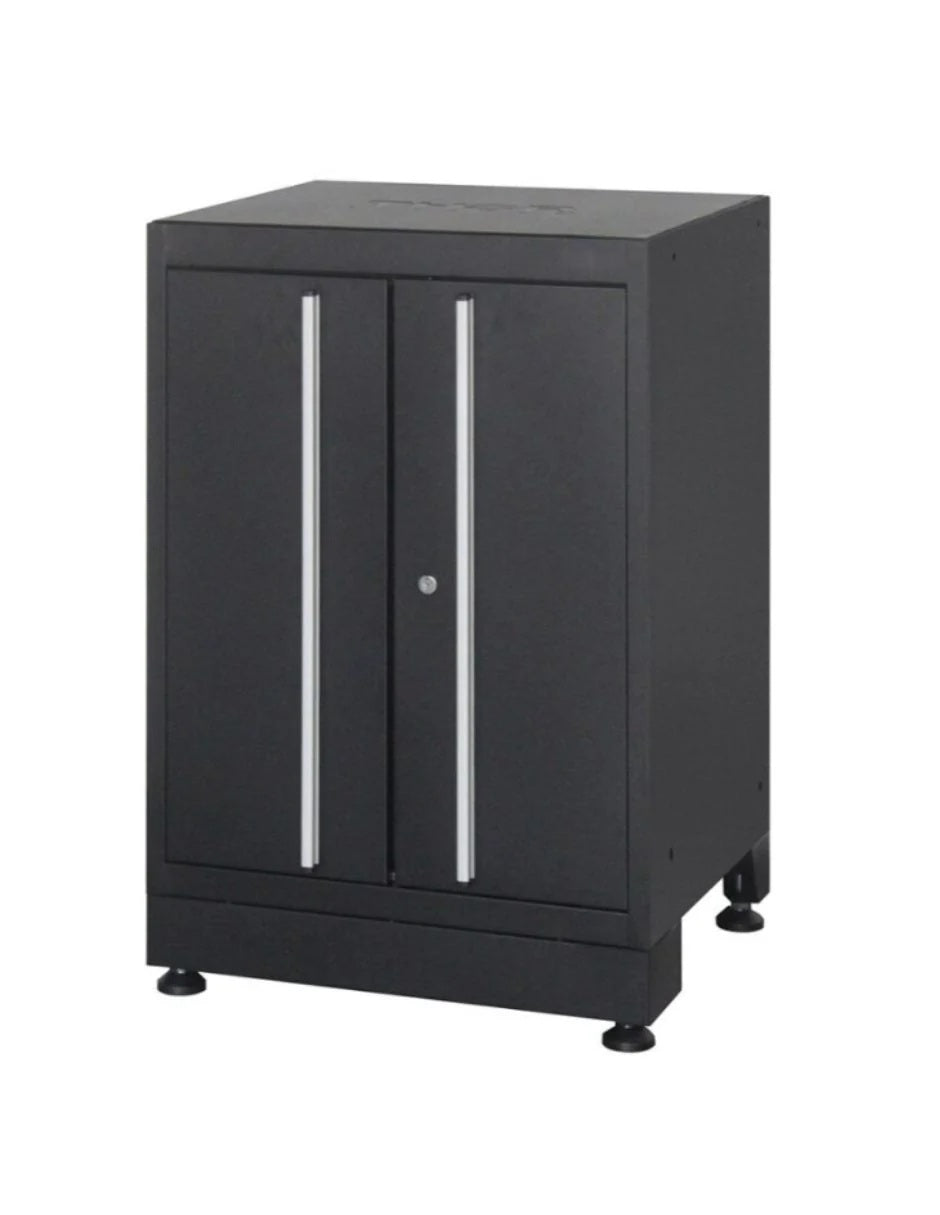  4-Piece Stainless Steel Garage Cabinet Set with Workbench, Wall Cabinets & Tall Storage Cabinet HTC3280PC