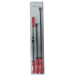 4pc Heavy Duty Pry Bar Set 8"–24" Steel Mechanic Pry Bars with Grip Handles PRY824