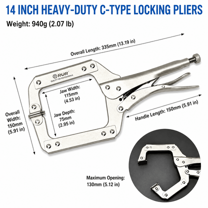 4PCS C-Clamp Locking Pliers Set 6" 9" 11" 14" Heavy Duty Swivel Pad Grip Welding Clamp Tool 4CCLP - with | Sold by Uncle Wiener's Wholesale