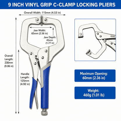 4PCS C-Clamp Locking Pliers Set 6" 9" 11" 14" Heavy Duty Swivel Pad Grip Welding Clamp Tool 4CCLP - with | Sold by Uncle Wiener's Wholesale