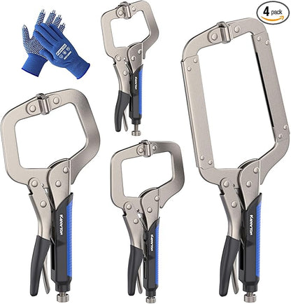 4PCS C-Clamp Locking Pliers Set 6" 9" 11" 14" Heavy Duty Swivel Pad Grip Welding Clamp Tool 4CCLP - with | Sold by Uncle Wiener's Wholesale