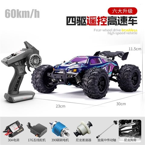 4WD Off - Road RC Monster Truck High - Speed Remote Control Car – Green & Purple - with Purple | Sold by Uncle Wiener's Wholesale