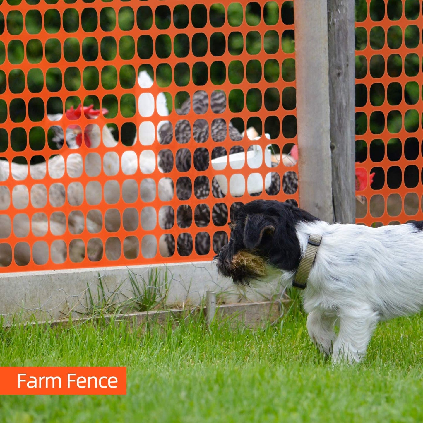 4x50 FT Plastic Snow Fence – Green & Orange Wind/Safety Barrier | 57WF5 / 57WF6 - with Orange Fence | Sold by Uncle Wiener's Wholesale