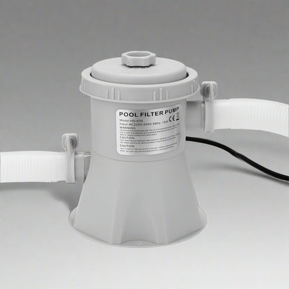 Swimming pool filter pump kit with filter cartridge

Easy-installation pool filtration system with hoses

Pool pump and filter combo for clean water

White filter pump for above-ground pools

Complete pool filtration pump kit with accessories