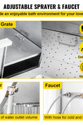 stainless steel dog grooming tub with ramp
pet grooming bath station 50 inch
professional dog bathtub with sprayer
sliding door dog grooming tub
pet grooming tub for commercial use