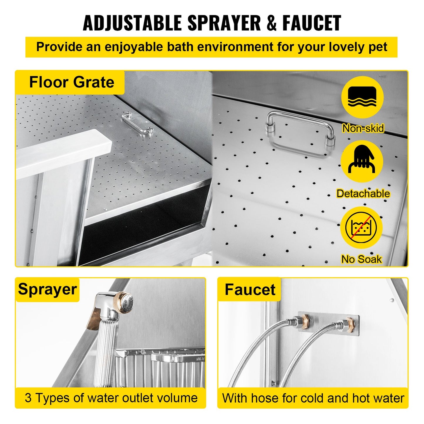 stainless steel dog grooming tub with ramp
pet grooming bath station 50 inch
professional dog bathtub with sprayer
sliding door dog grooming tub
pet grooming tub for commercial use