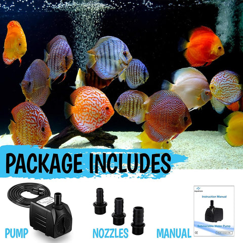 30W Submersible Water Pump with 3 Nozzles – Front View
Model S1253 – Compact and Quiet Water Pump Design
Water Pump in Hydroponic System Setup – S1253
Aquarium Water Pump Flow Test – Model S1253
All Included Accessories – S1253 Submersible Pump
