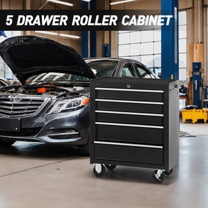 5 Drawer Garage Tool Cabinet Heavy Duty Steel Rolling Storage with Casters 31305 - with Orange | Sold by Uncle Wiener's Wholesale