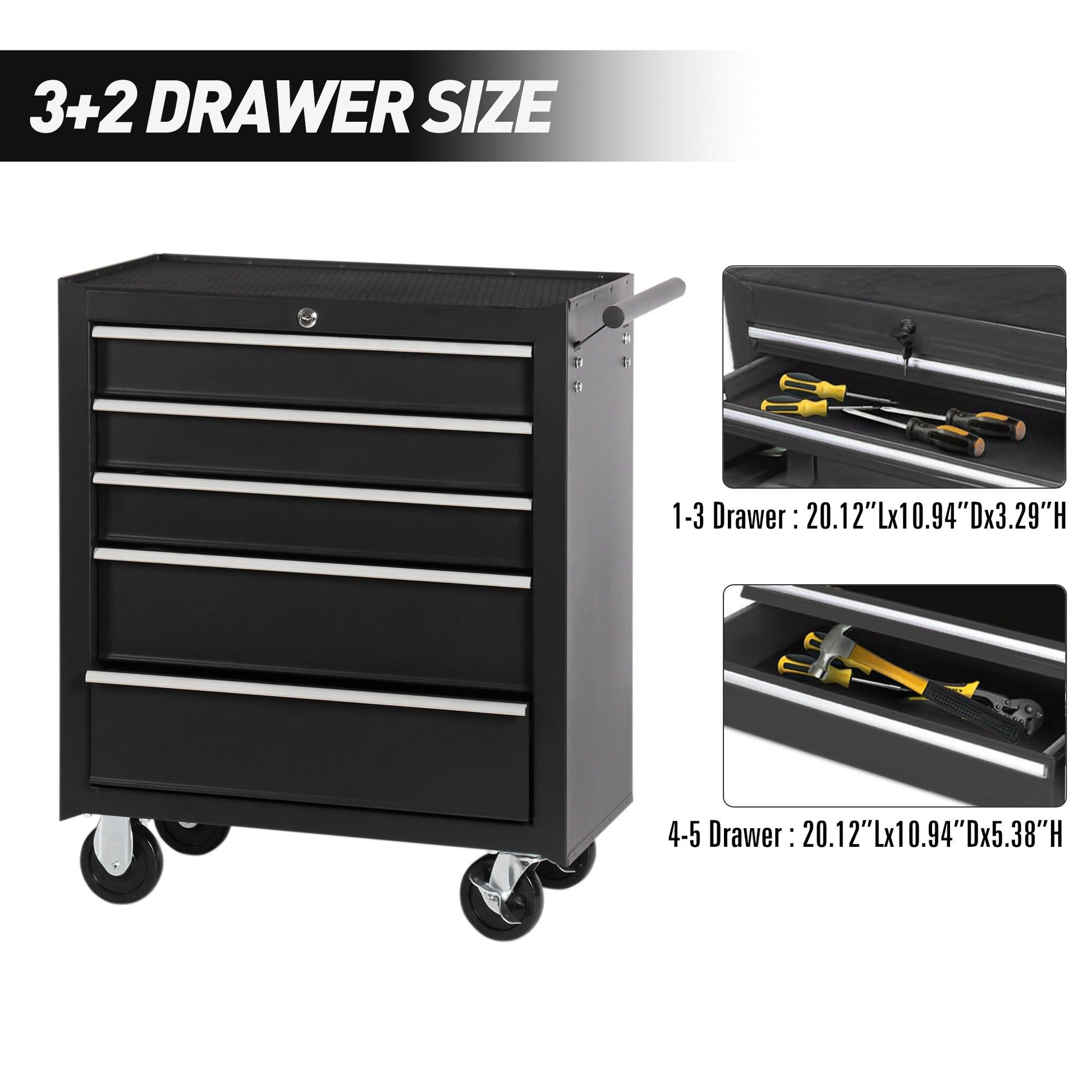 5 Drawer Garage Tool Cabinet Heavy Duty Steel Rolling Storage with Casters 31305 - with Orange | Sold by Uncle Wiener's Wholesale